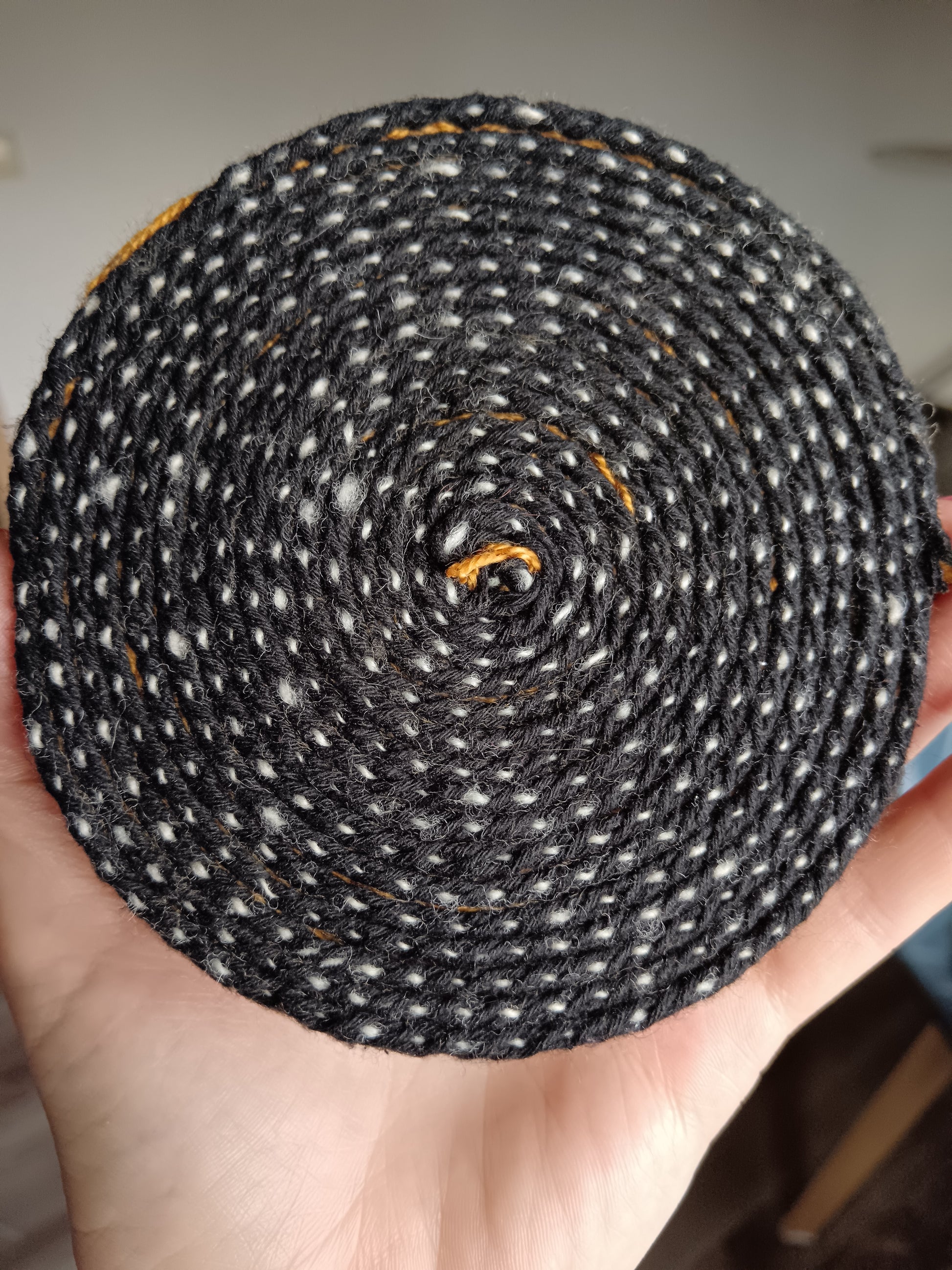 hand-woven long belt, black and white, Oseberg pattern, traditional weaving technique